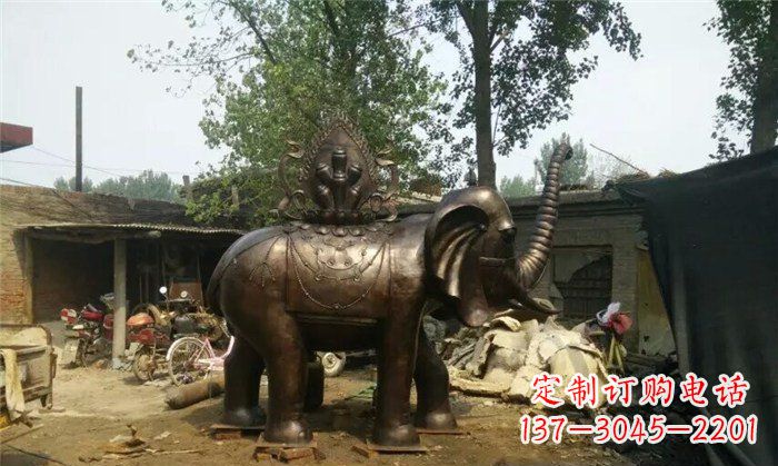 銅雕大象平安吉祥公園動物雕塑