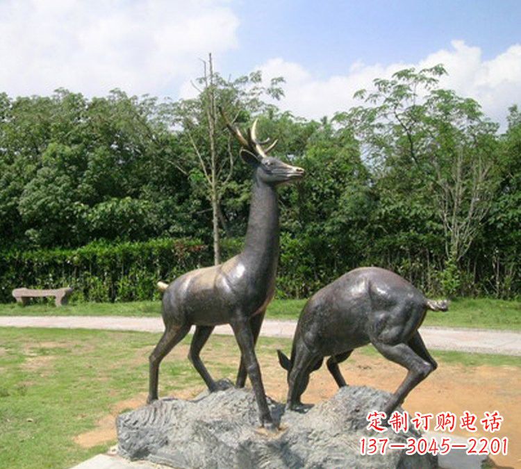 銅雕動物梅花鹿