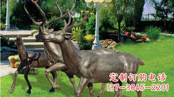 銅雕鹿公園動(dòng)物雕塑