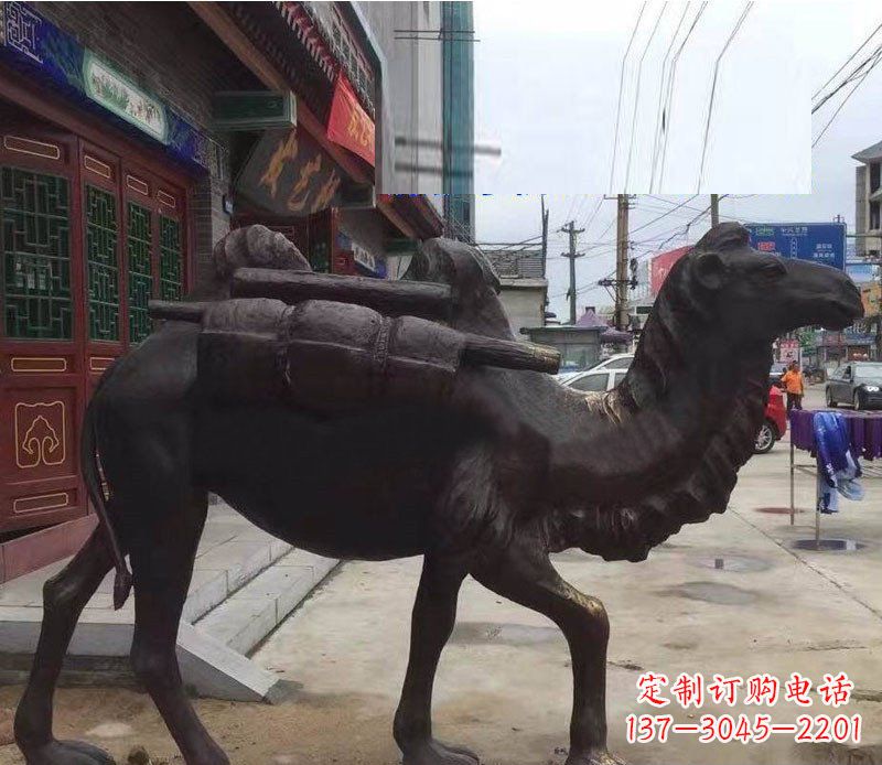 銅雕駱駝公園動物雕塑