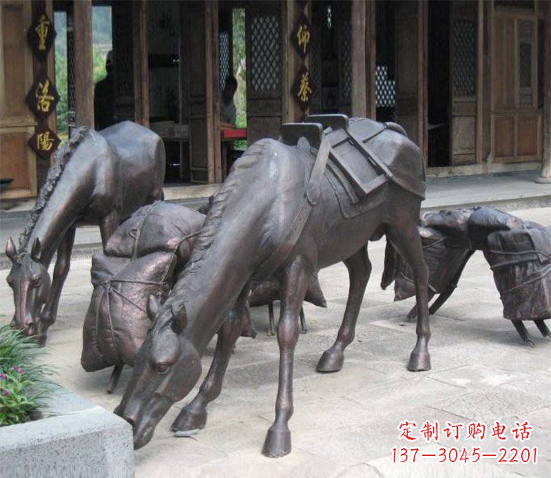 行李/動物/銅雕-拖行李的馬動物銅雕 行李/動物/銅雕-拖行李的馬動物銅雕