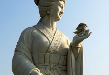 十二花神之十月芙蓉花花蕊夫人漢白玉古代美女雕像