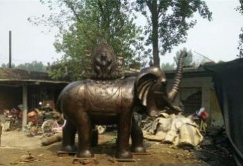 銅雕大象平安吉祥公園動物雕塑