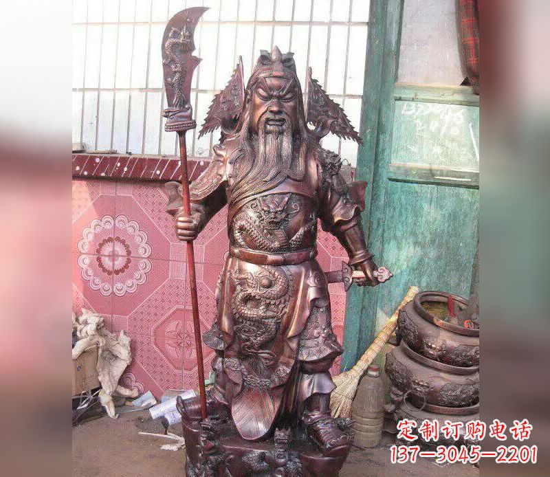 武財神關(guān)公提刀銅雕