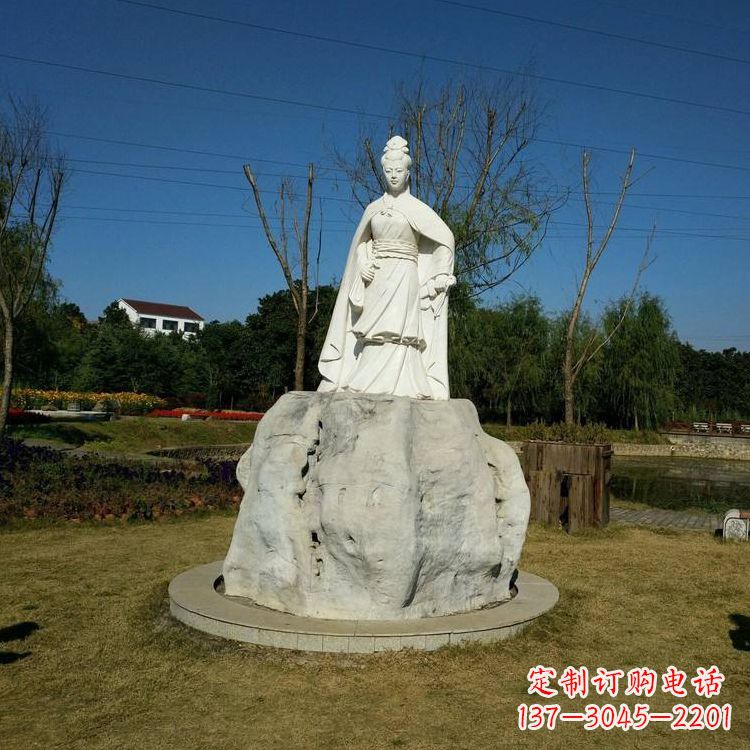 虞姬石雕塑-公園歷史名人楚漢時(shí)期美女雕像