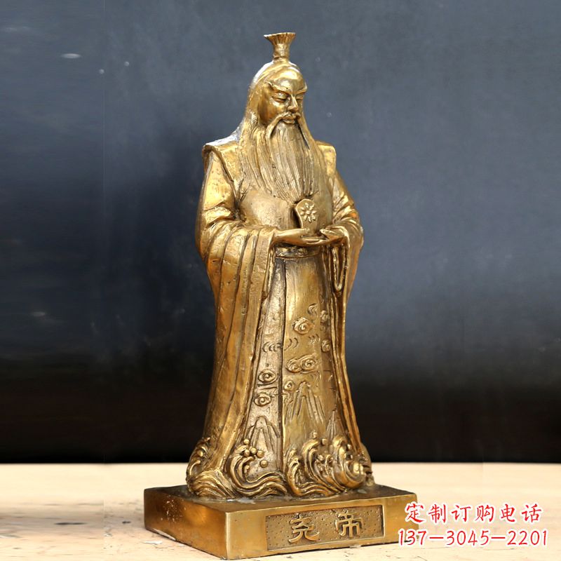 中國上古時期部落聯(lián)盟首領(lǐng)堯帝鑄銅雕像