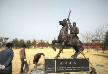 騎馬人物鑄銅雕塑-廉政公園抗日名將吉鴻昌將軍雕像