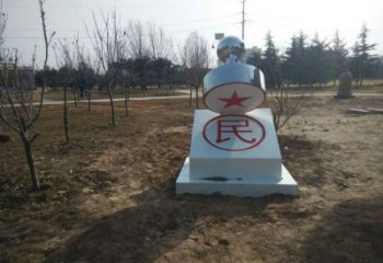 不銹鋼公章雕塑-河南周口廉政公園創(chuàng)意印章主題擺件